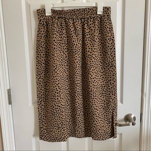 NWT J Crew Animal Print Midi Skirt